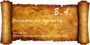 Bocsanszki Agnella névjegykártya